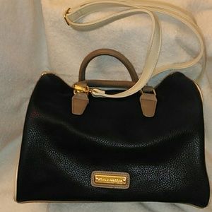 Steve Madden Navy, brown and cream satchel